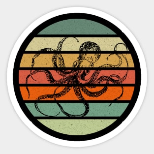 Retro Vintage Funny Octopus Ocean Sea Animal Marine life Marine Biologist Sticker